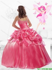 Discount Straps Beaded Mini  Quinceanera Dresses with Side Zipper