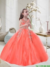 Elegant Orange Red Scoop Mini Quinceanera Dresses with Appliques