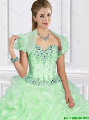 Hot Sale 2016 Beaded Sweet 16 Gowns in Yellow Green