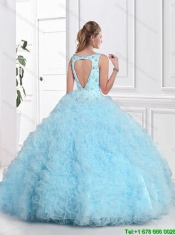 Latest 2016 Open Back Beaded Sweet 16 Gowns with Ruffles