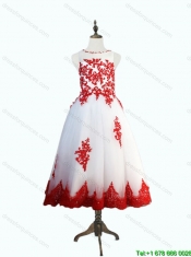 Lovely Beaded and Appliques Mini Quinceanera Dresses in White and Red