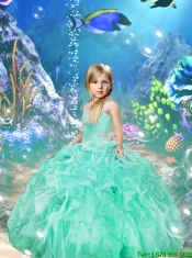 Lovely Strapless Beaded Apple Green Mini Quinceanera Dresses with Ruffles