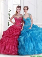 New Style Straps Beaded Quinceanera Dresses with Zipper Up