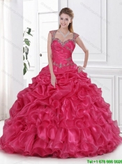 New Style Straps Beaded Quinceanera Dresses with Zipper Up