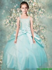 Popular Straps Beaded Mini  Quinceanera Dresses in Aqua Blue
