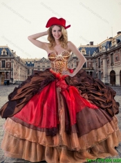 Popular Sweetheart Pick Ups Quinceanera Dresses with Ruffled Layers