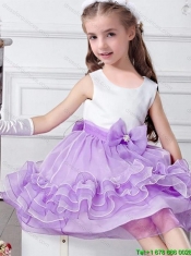 Pretty Bowknot Mini Length Multi Color Flower Girl Dresses with Scoop