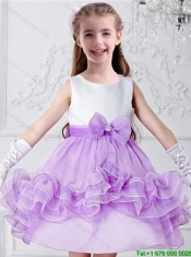 Pretty Bowknot Mini Length Multi Color Flower Girl Dresses with Scoop