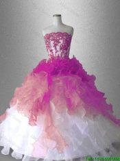 Appliques Ball Gown Beautiful Sweet 16 Gowns with Ruffles