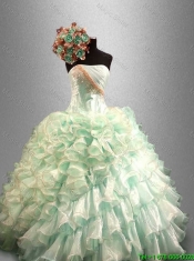 Beautiful 2015 Strapless Quinceanera Dresses with Beading and Ruffles