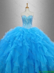 Beautiful Beaded Organza Quinceanera Dresses with Ruffles