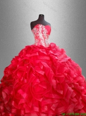 Beautiful Red Quinceanera Dresses with Beading and Ruffles