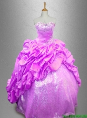 Beautiful Strapless Beaded Sweet 16 Dresses with Pick Ups