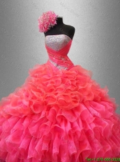 Beautiful Strapless Quinceanera Dresses with Sequins and Ruffles