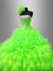 Beautiful Strapless Quinceanera Gowns in Spring Green