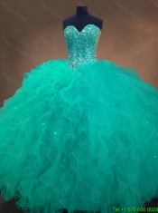 Beautiful Sweetheart Ball Gown Sweet 16 Dresses in Turquoise