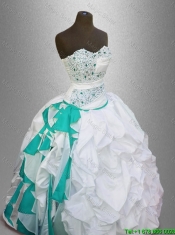Beautiful Sweetheart Quinceanera Gowns with Beading and Pick Ups