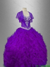Discount Beaded Sweetheart Quinceanera Gowns in Purple