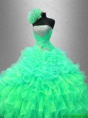 Ruffles and Sequined Discountl Sweet 16 Dresses with Strapless