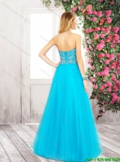 2016 A Line Sweetheart Tulle Perfect Prom Dresses in Blue