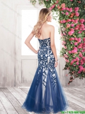 Appliques and Beaded Mermaid New Style Prom Dresses in Black
