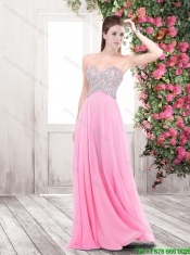 Cheap Beaded Sweetheart Prom Dresses in Rose Pink