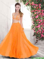 Classical Beaded Halter Top Prom Dresses with Brush Train