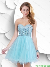 Classical Mini Length Sweetheart Prom Gowns with Beading