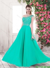 Discount One Shoulder Beaded Prom Dresses with Brush Train