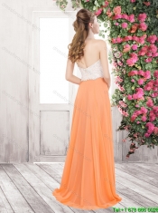 Elegant Empire Brush Train Prom Dresses with Beading