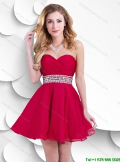 New Arrivals Belt Sweetheart Prom Dresses in Wine Red