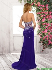 New Style Column Sweetheart Prom Dresses with Beading