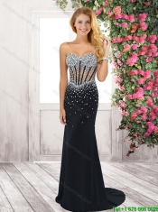 New Style Column Sweetheart Prom Dresses with Beading