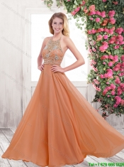Pretty 2016 Empire Halter Top Prom Dresses with Brush Train