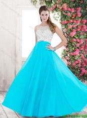 Spring Perfect Bateau Open Back Prom Dresses with Beading