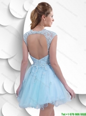 Sweet Bateau 2016 Prom Gowns with Beading and Appliques