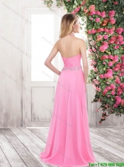 Wonderful Beading Baby Blue Long Prom Dresses for 2016