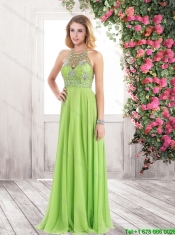 Pretty 2016 Empire Halter Top Prom Dresses with Brush Train