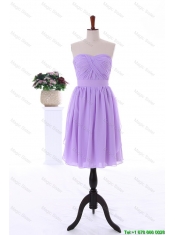 2016 Custom Made Empire Prom Dresses with Ruching in Lavender