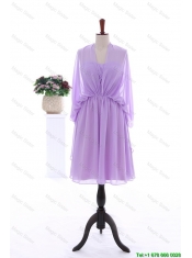 2016 Custom Made Empire Prom Dresses with Ruching in Lavender