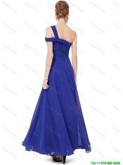 Beautiful Beaded One Shoulder Prom Dresses in Blue