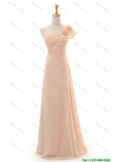 Cheap 2016 Autumn Empire Asymmetrical Prom Dresses with Hand Made Flowers