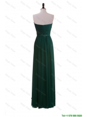 Cheap 2016 Custom Made Empire Strapless Ruching Prom Dresses in Dark Green