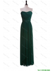 Cheap 2016 Custom Made Empire Strapless Ruching Prom Dresses in Dark Green