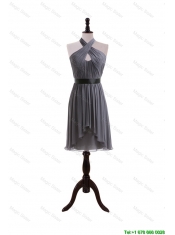 Cheap 2016 Fall Empire Halter Top Ruching Prom Dresses with Belt