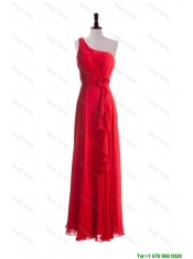 Cheap 2016 Gorgeous Hand Made Flowers and Ruffles Red Prom Dresses