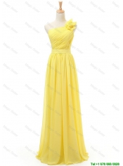 Cheap 2016 Spring Affordable Empire One Shoulder Prom Dresses with Belt