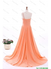 Cheap 2016 Spring Empire Asymmetrical Prom Dresses with Beading