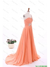 Cheap 2016 Spring Empire Asymmetrical Prom Dresses with Beading