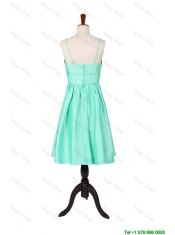 Cheap 2016 Summer A Line Spaghetti Straps Apple Green Prom Dresses